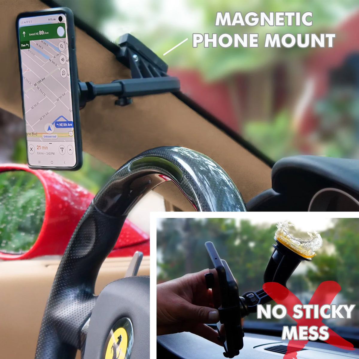 Best Smartphones (Mount NEOS Mount iPhone, Huawei, Windshield Phone Boat Version Magnetic and for Reliable Car Nokia, Vehicle Samsung, Holder D) Universal LG, and Moto,