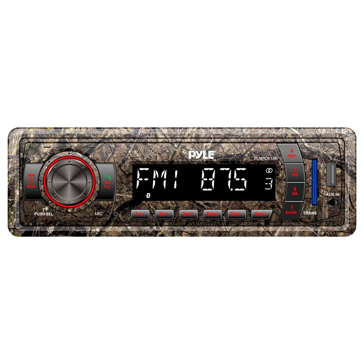 LED Elite 6.5" Pyle Install Camouflage Radio, Bluetooth AM/FM Wire, Series 6x Stereo Waterproof Amp Enrock DIN 50 Antenna, AUX Kit Marine MP3 USB Cover, Ft 18-G Camo 4-Channel Speakers, Amplifier,