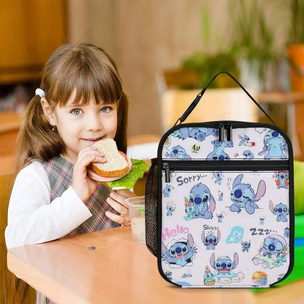 Lunch Bag Bag Boys Bento Cooler Stitch Lilo For Tote Handbag Adult School Insulated Office Thermal Kids Girls Portable