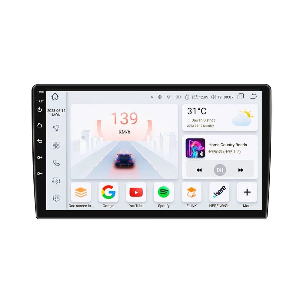 2Din 8Core 10'' Android QLED Nav Weather DSP GPS Radio Stereo Car CarPlay 4+32GB