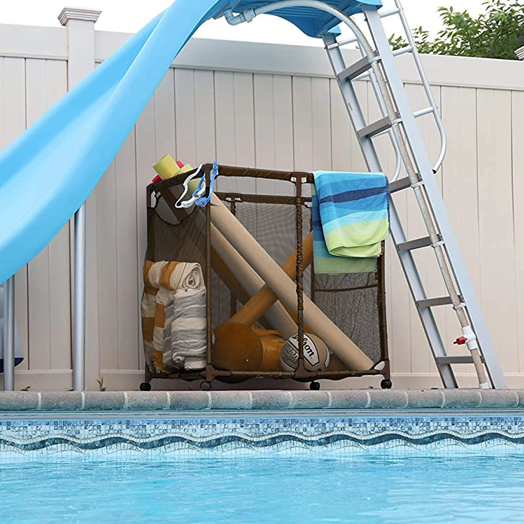 Essentially W Balls, Organizer Mesh x Style Storage 455102 L Bin, x (35" H), Equipment Large, Toys and Yours 25.4" Rolling Floats, Pool 37.5" (Brown),