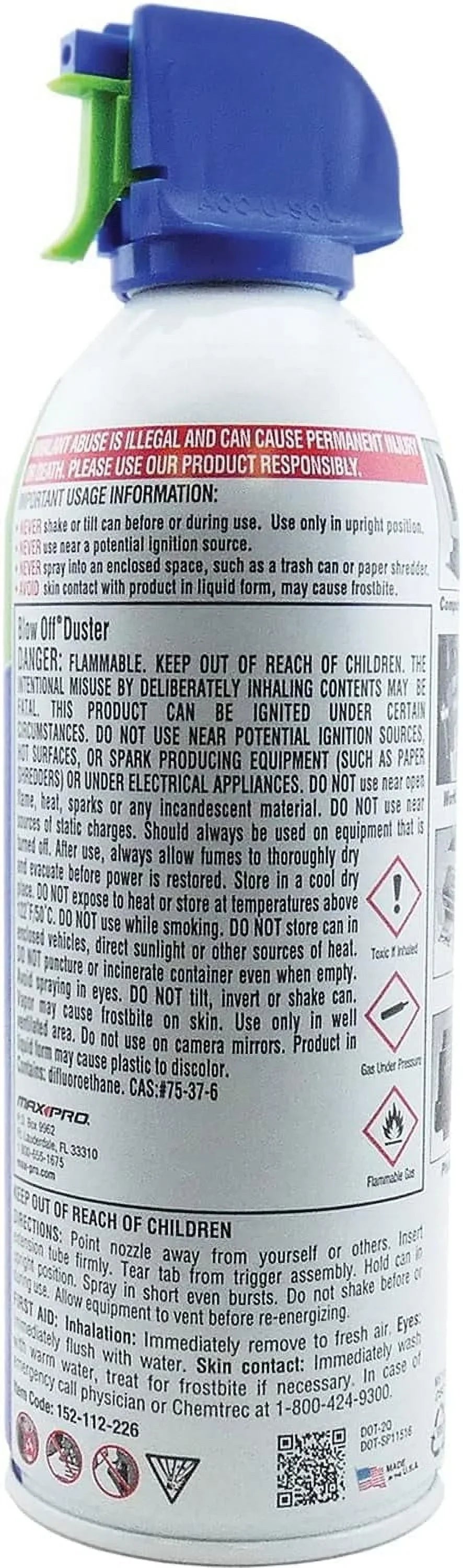 Duster Canned Blow (36-Pack) Air 152-112-232 Max Off Pro