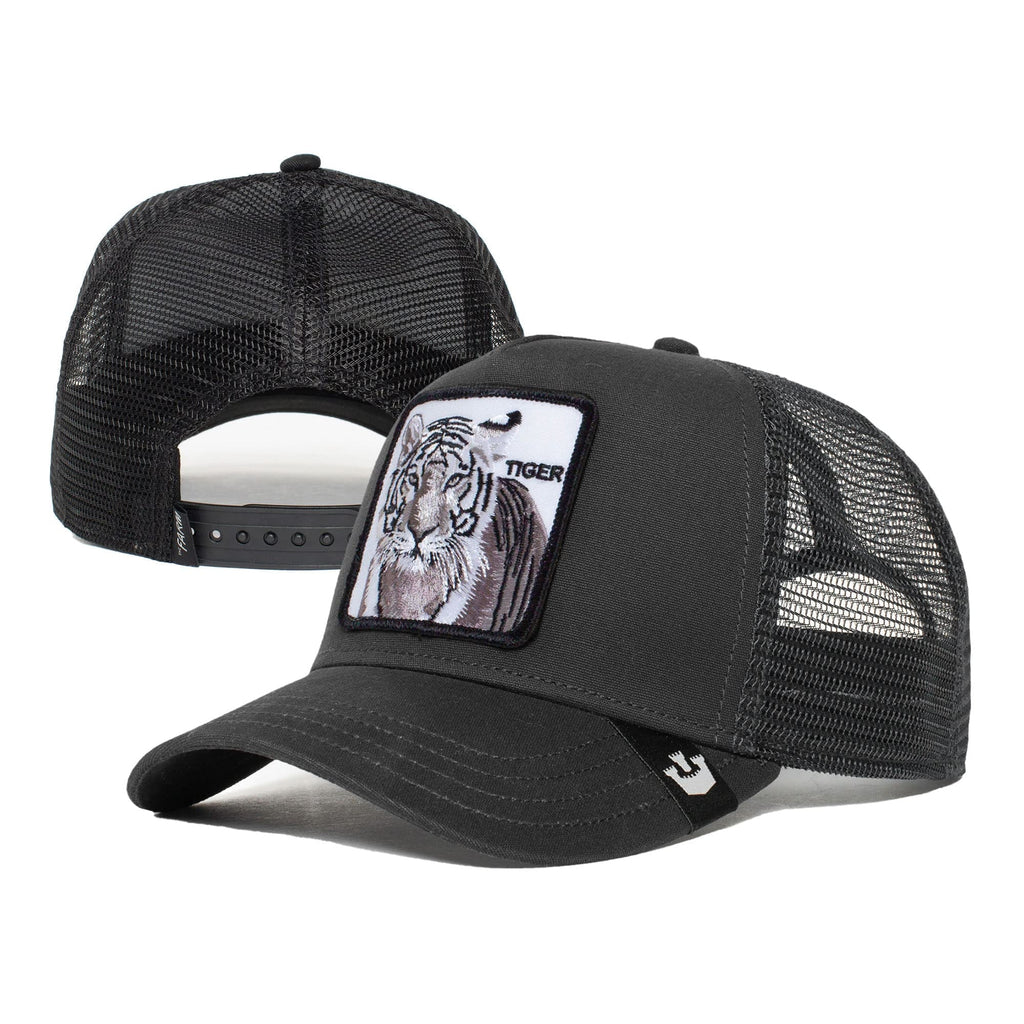Black Original Bros. Hat, Adjustable (White Trucker One Size Goorin Unisex Tiger), Snapback Farm The