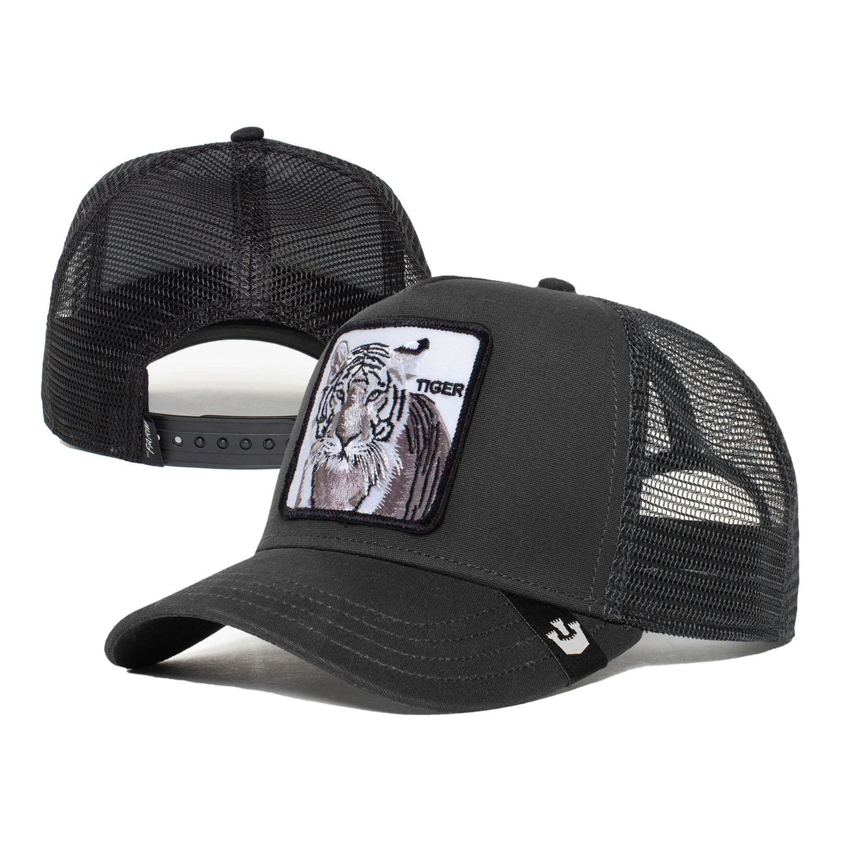 Black Original Bros. Hat, Adjustable (White Trucker One Size Goorin Unisex Tiger), Snapback Farm The
