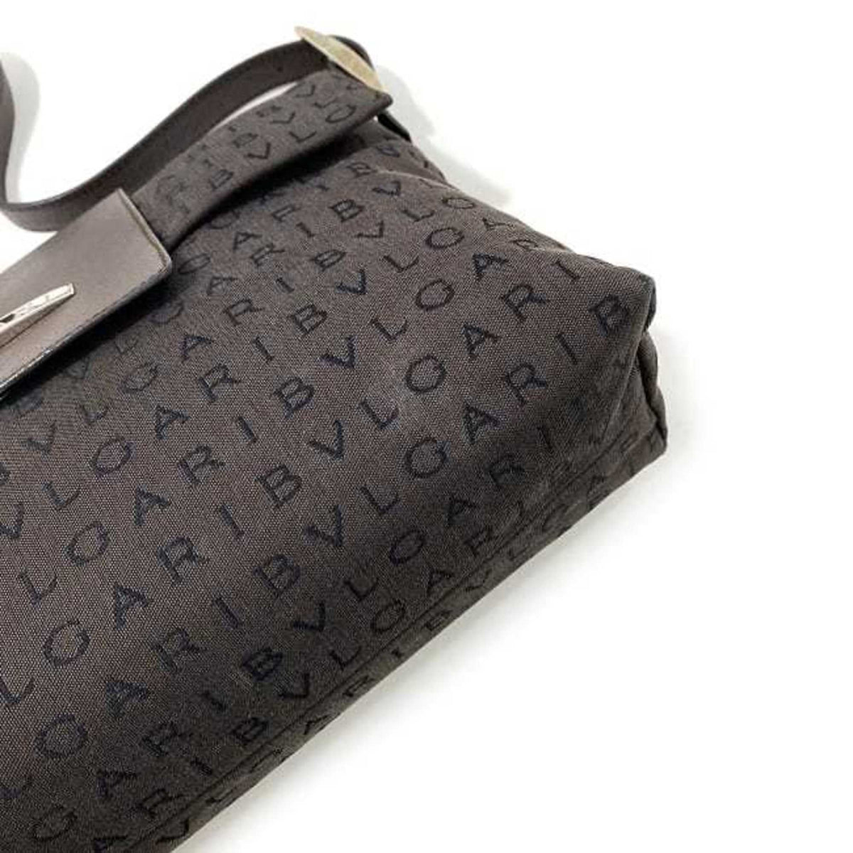 Bvlgari Brown Leather One Mania Pre-Owned BVLGARI Bag Shoulder Handbag Plate Canvas (Good) Flap