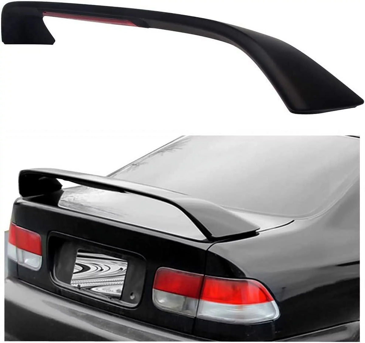 1999 Winglet Trunk Brake 1998 Lid Spoiler with Rear Kojem 2DR 1996 2000 Light Matte Black Honda T-R 1997 LED for Civic Wing Lamp Style
