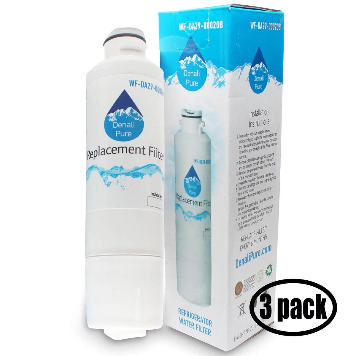 with Filter Filter Cartridge RS265TDWP Samsung Water Compatible Refrigerator Samsung Water Fridge DA29-00020A, with Compatible - 3-Pack DA29-00020B, HAF-CIN