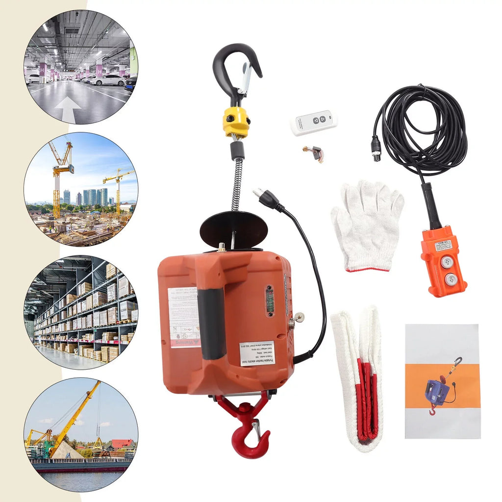 Remote Electric 3in1 Wireless Lift Crane TFCFL Winch Portable 1100lbs Hoists