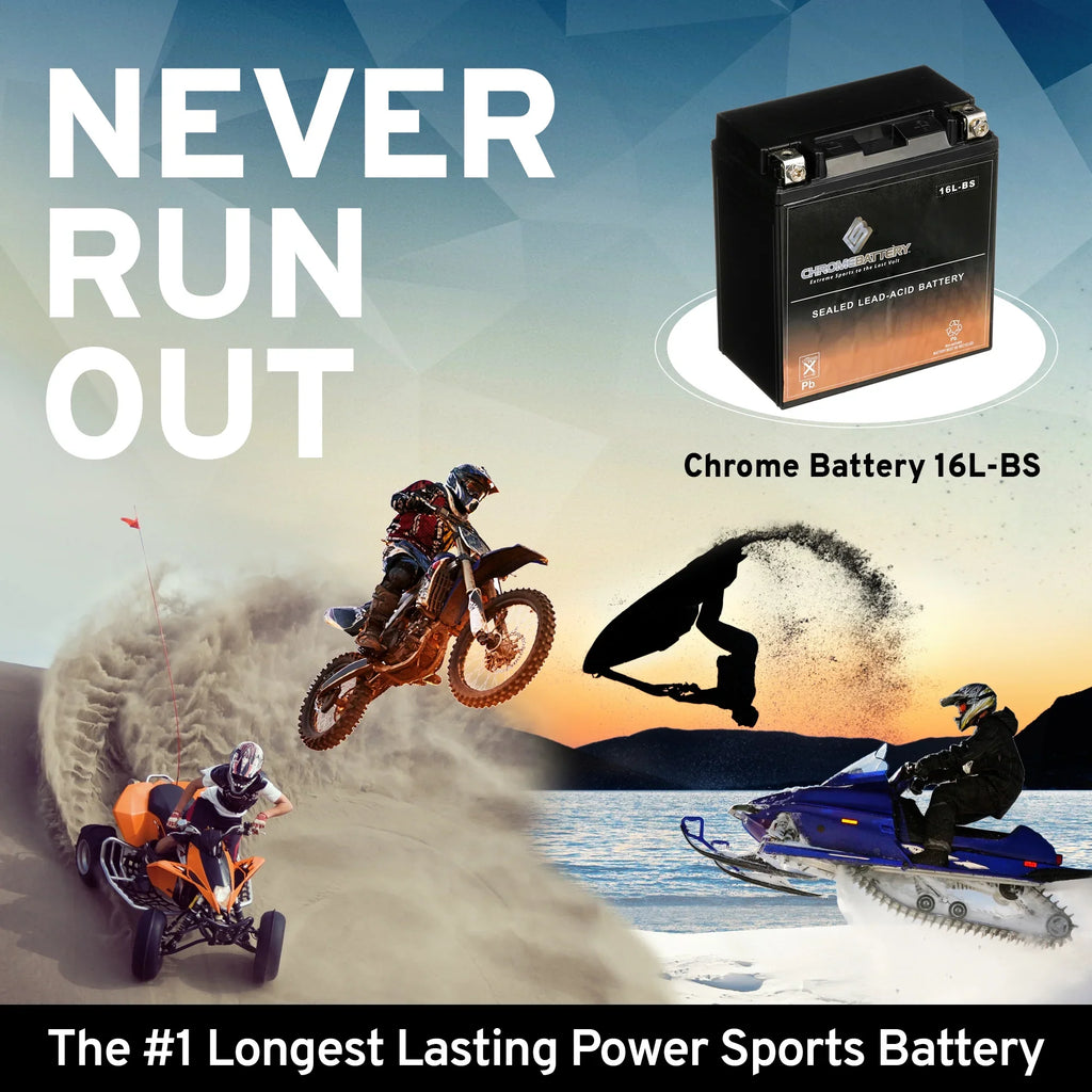 Chrome Jet 12 for Sx CCA) Js750 YTX16L-BS Volt,14 Battery 1995 (16L-BS Ah, Zx Kawasaki Ski Battery 230