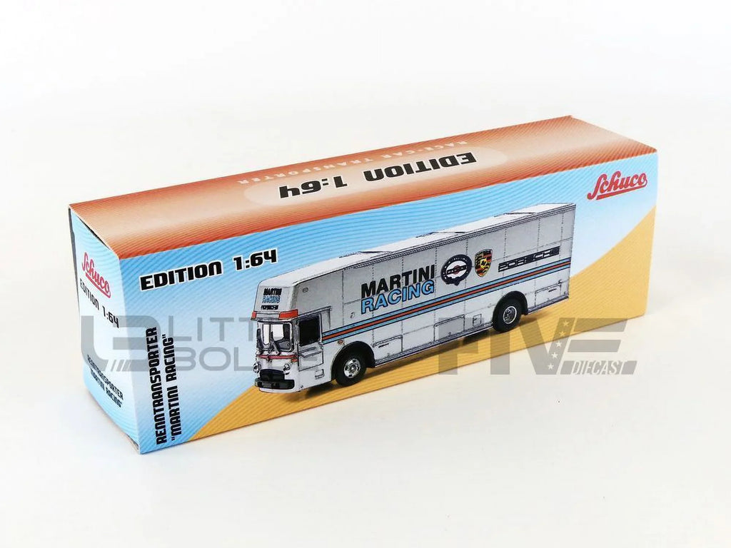 1/64 Transporter Schuco Racing" Model by Car Mercedes Stripes Race Diecast with Benz Silver "Martini