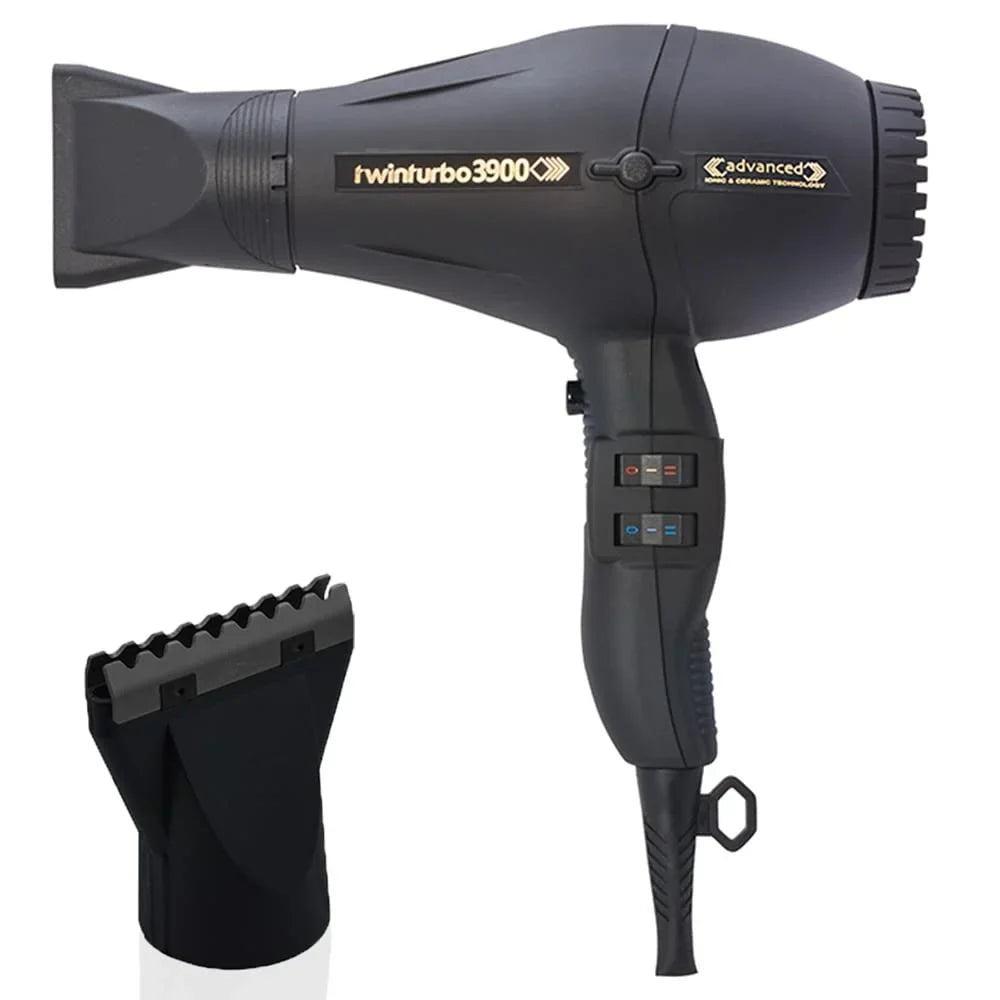 Bundle Turbo Hair (1) Hair Blow (1) Designs 2: Attachment Power and 3900 Hot M Dryer Advanced Black Black