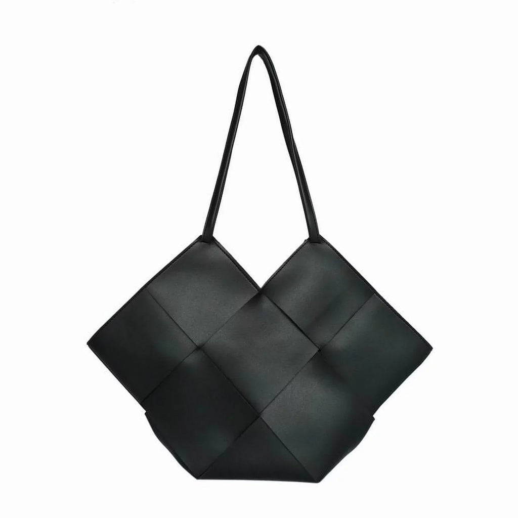Leather Woven with Pouch, Shoulder Faux Large Black & Jane Bag Women's Berry