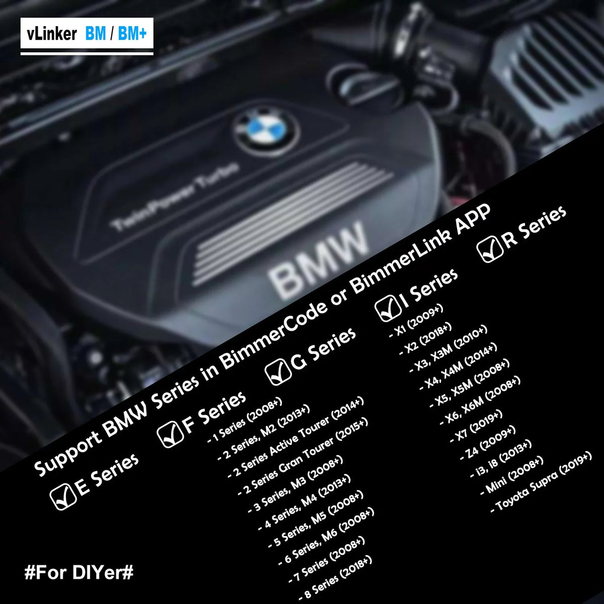 in Work BMW/Mini, Car for Bluetooth Scanner and vLinker BM Hidden Diagnostic Diagnostic OBD2 OBD Windows Tool BimmerCode, Unlock II Features Bimmercode Tool Android Vgate with
