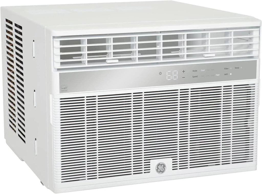 CEER Volts 115 Conditioner White Air Fan 11.4 Fixed AHY08LZ Speeds 8000 BTU GE Window Wifi 3 Cooling and Chassis Capacity Smart Connect with in