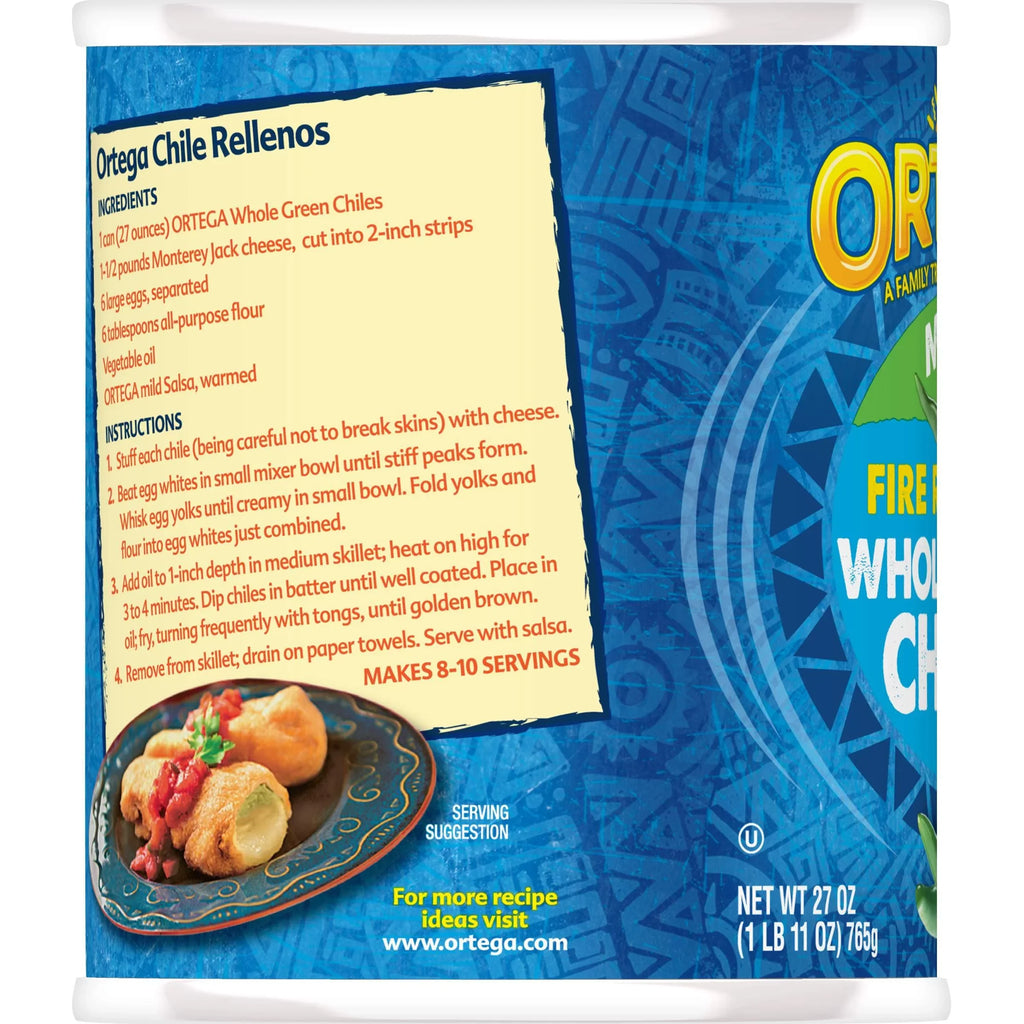 (Pack 12) Mild, Whole Ortega Green Ounce Chiles, Of 27 Peppers,