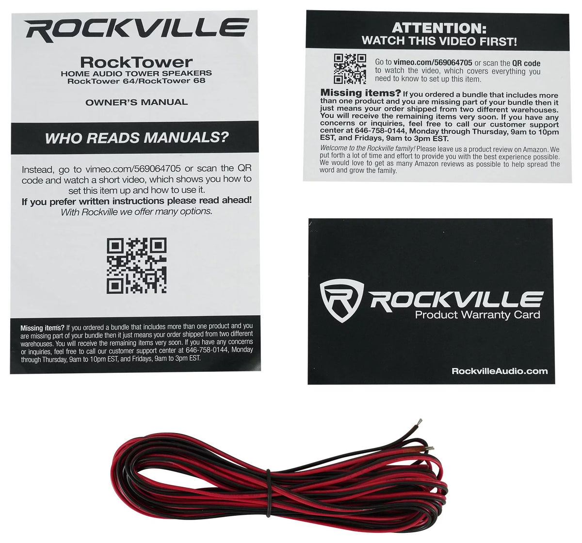 Bluetooth Rockville Tube WD Receiver Amplifier/Home Tower (2) + Speakers BluTube