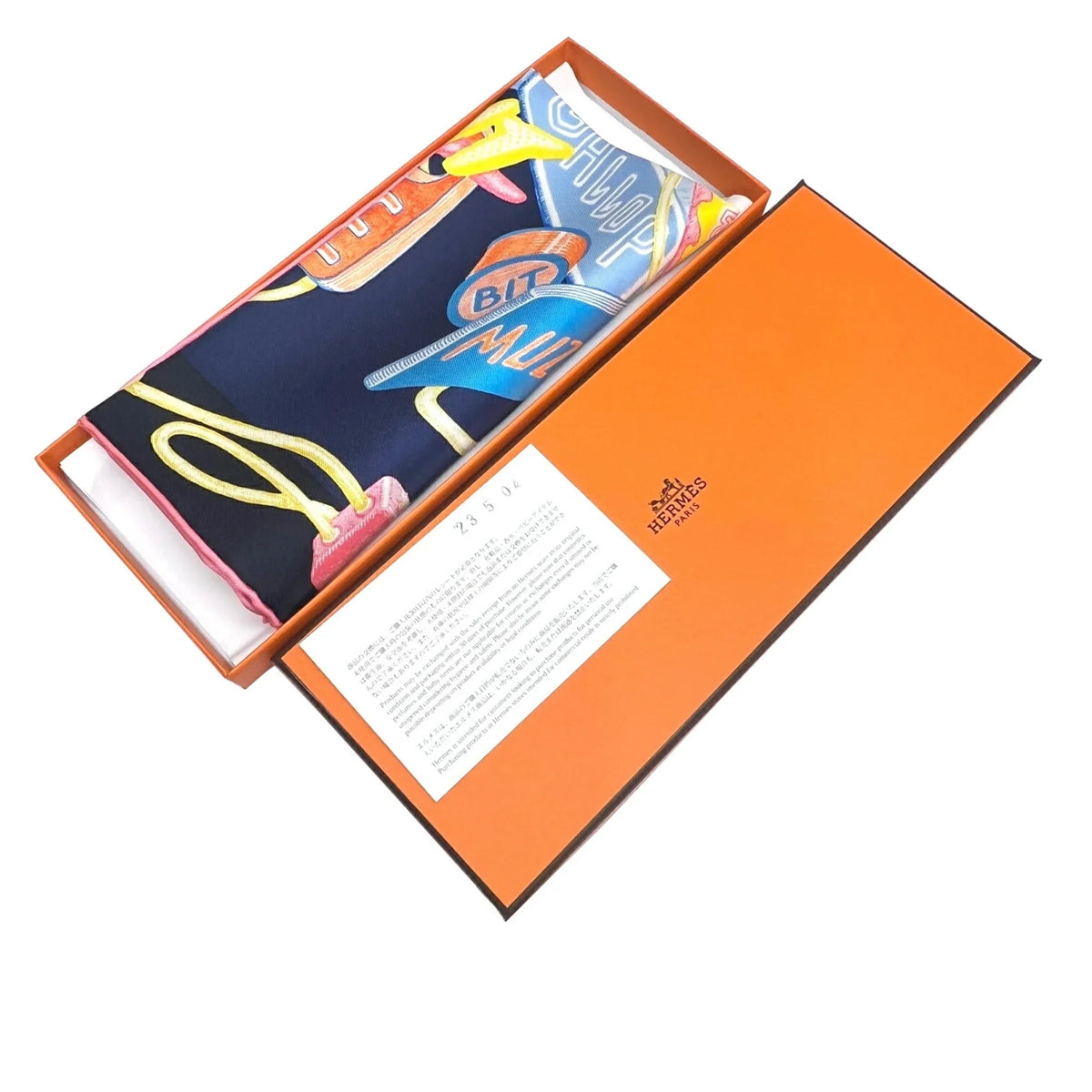 45 Chevaloscope Neon 23SS HERMES Rose (Like Jaune Pointill Pre-Owned Silk New New) Ladies Scarf Marine Hermes Horse Mini Carre