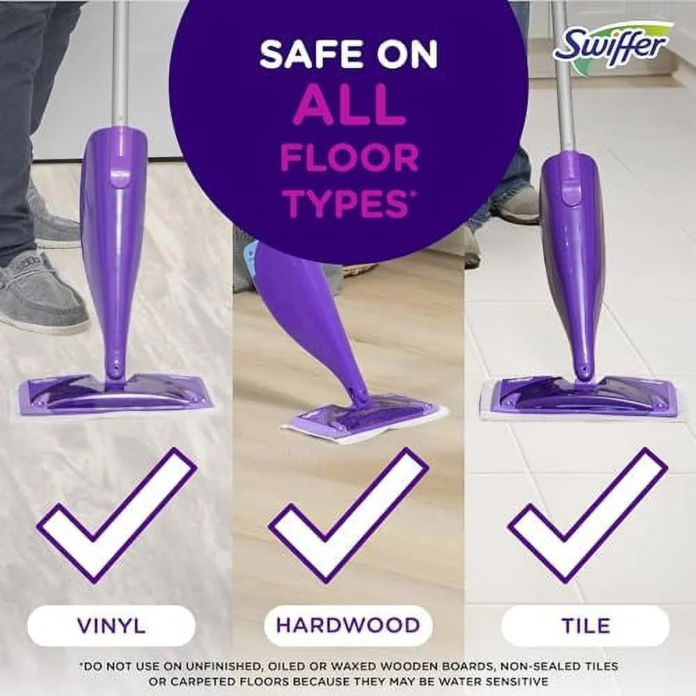 24 Multi Mop WetJet Hardwood Refill, Spray Floor Cleaner Swiffer Surface, Count Pad