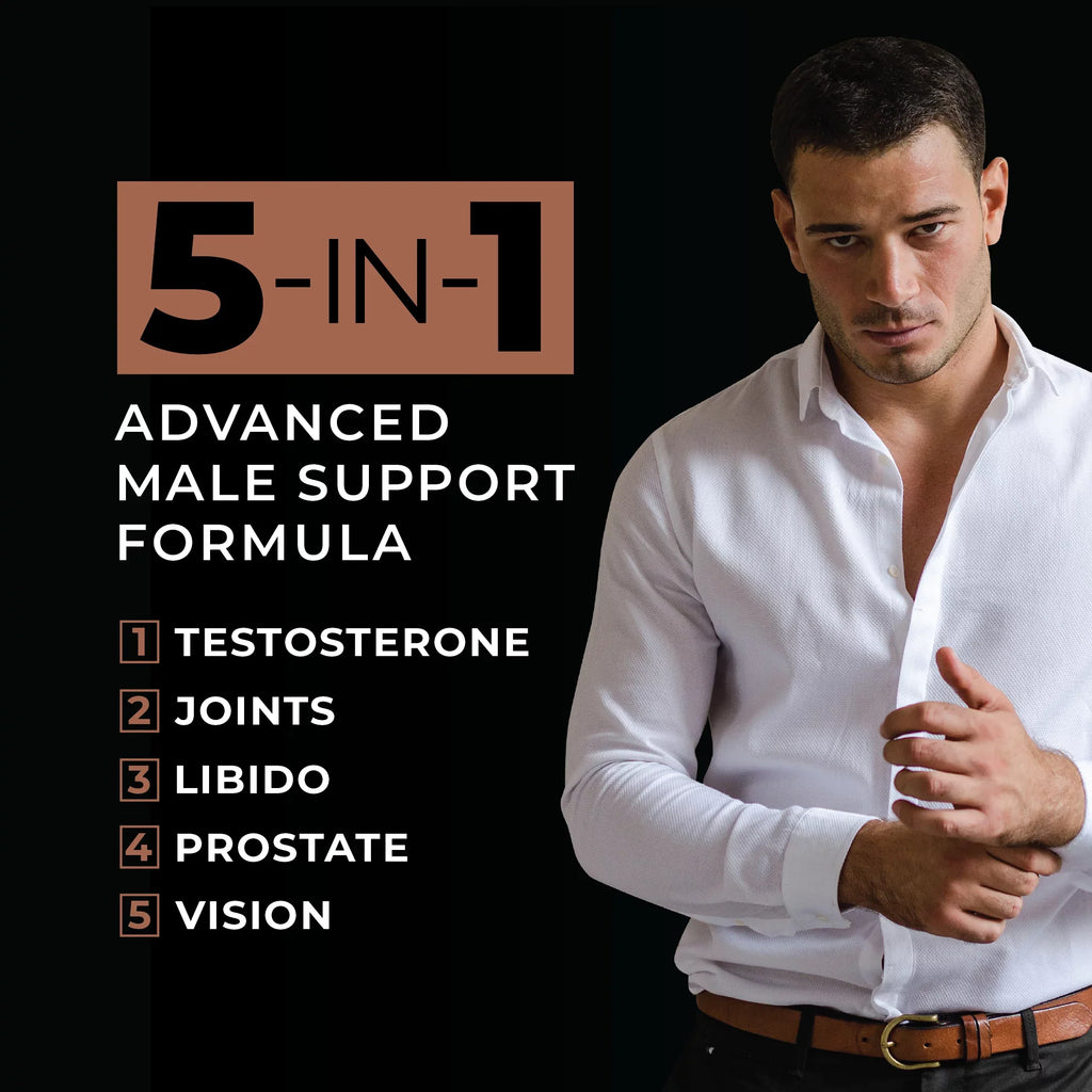 Vision Support, Men's Booster Boost, and Metis Prostate, Joint 5-in-1 and Testosterone Health JXT5 (90 Improve Nutrition Libido, Supplement Energy Health to - Capsules) and Joint - Test