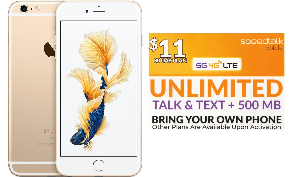 Talk Gold + Unlocked (Refurbished: Card Sim 64GB Pre-Owned 6S Speed Good) iPhone