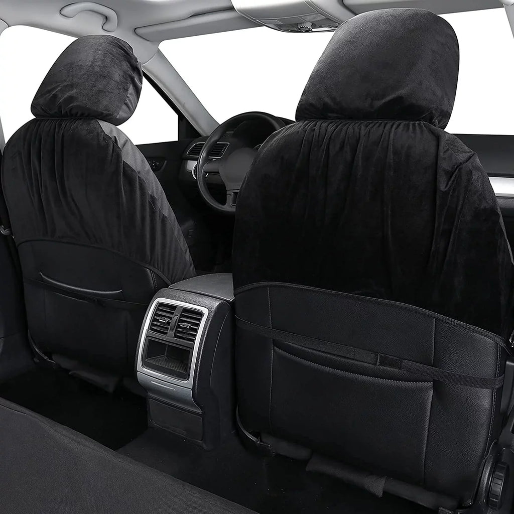 Seat Protectors, Waterproof for Sedans, Covers and Fit Most Black for SUVs, 2PCS Trucks Coverado Seat Vans, Covers Universal Cars, Oxford Front Seat Auto