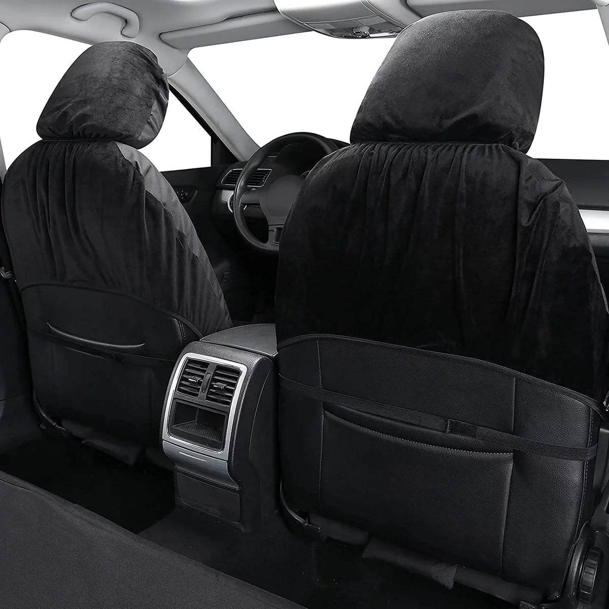 Seat Protectors, Waterproof for Sedans, Covers and Fit Most Black for SUVs, 2PCS Trucks Coverado Seat Vans, Covers Universal Cars, Oxford Front Seat Auto