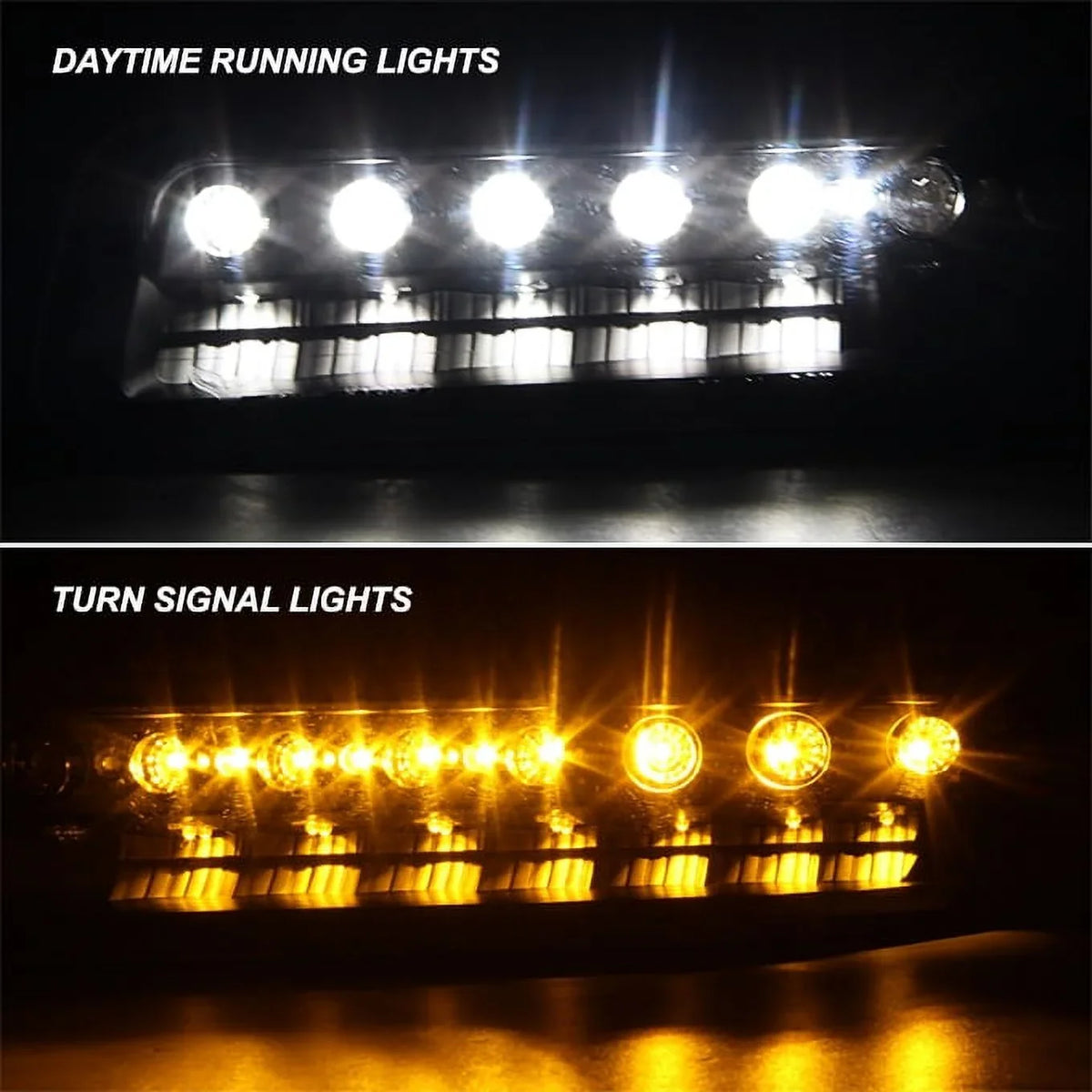 Signal Replacement + Halo Projector Lights - AKKON GMC Headlights Yukon LED Sierra Bumper For Lamps Combo