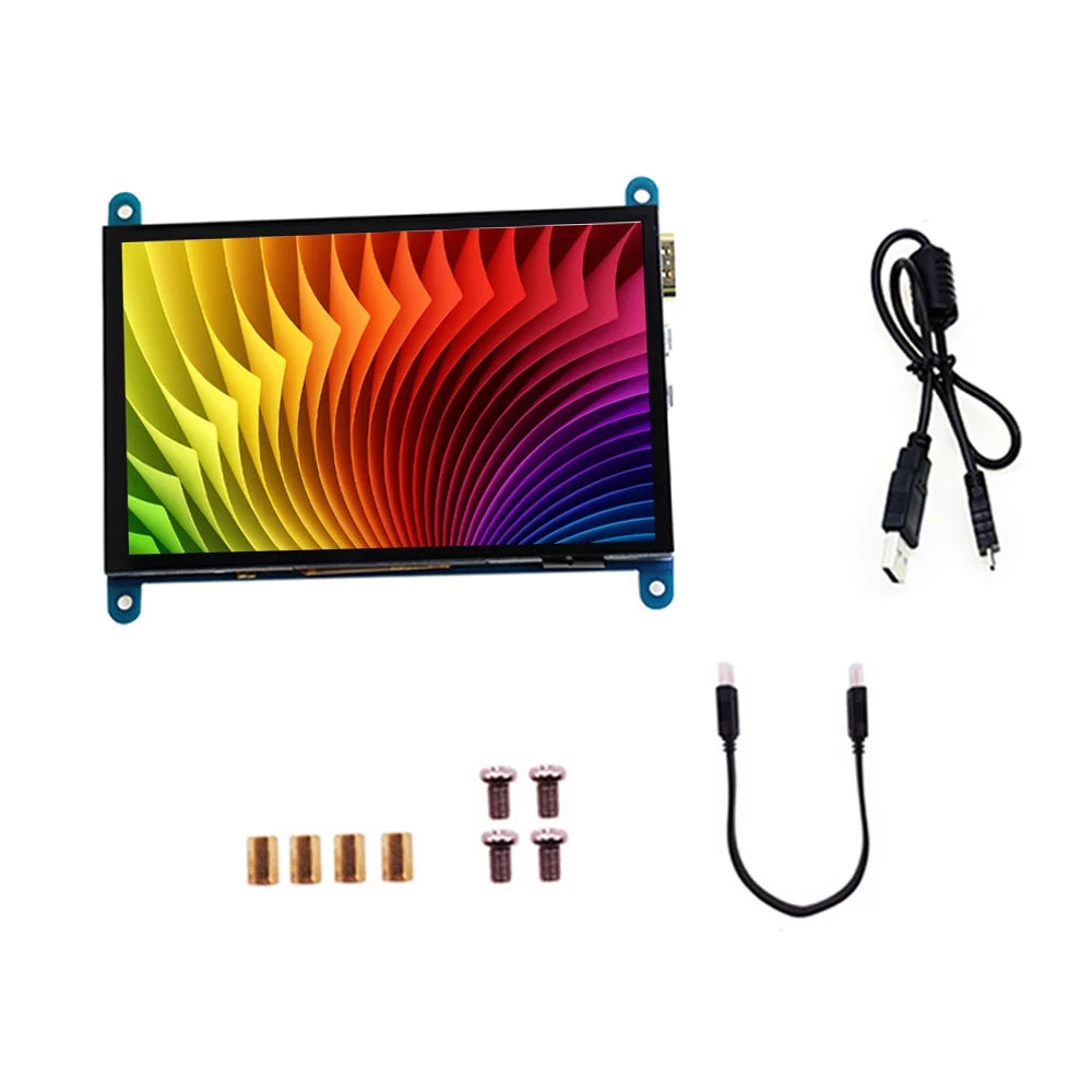 Compatible Tool Pi Touchscreen with 5 Educational Aibecy USBInterface Resolution InchCapacitive Display Portablewith Raspberry Small 800*480