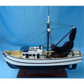5in. Model Boat - 19in. Boat Modern Shrimp 25in. Natural Old Handicrafts x Wood x