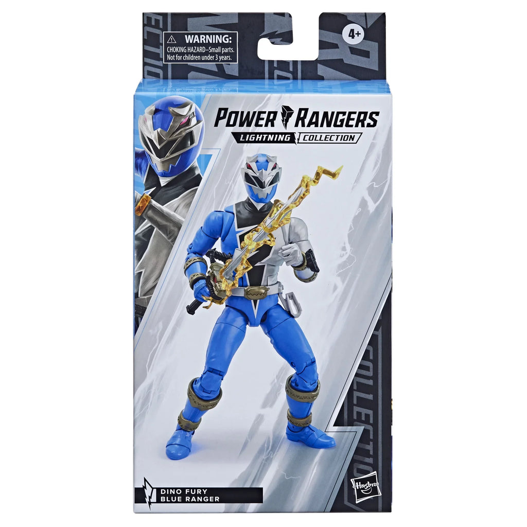Dino Fury Accessories Rangers Collectible 6-inch Collection Ranger Figure Blue Toy Lightning Premium Action Power with