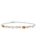 Girls Gem Infinity Mom Wife Moissanite Stone Fully Cttw, Her 7.5 Bracelet Diamond Lab Grown Citrine Yellow 10K For and King Up Gold to Silver Women Madeira Adjustable Mother's (1.85 925 inch)