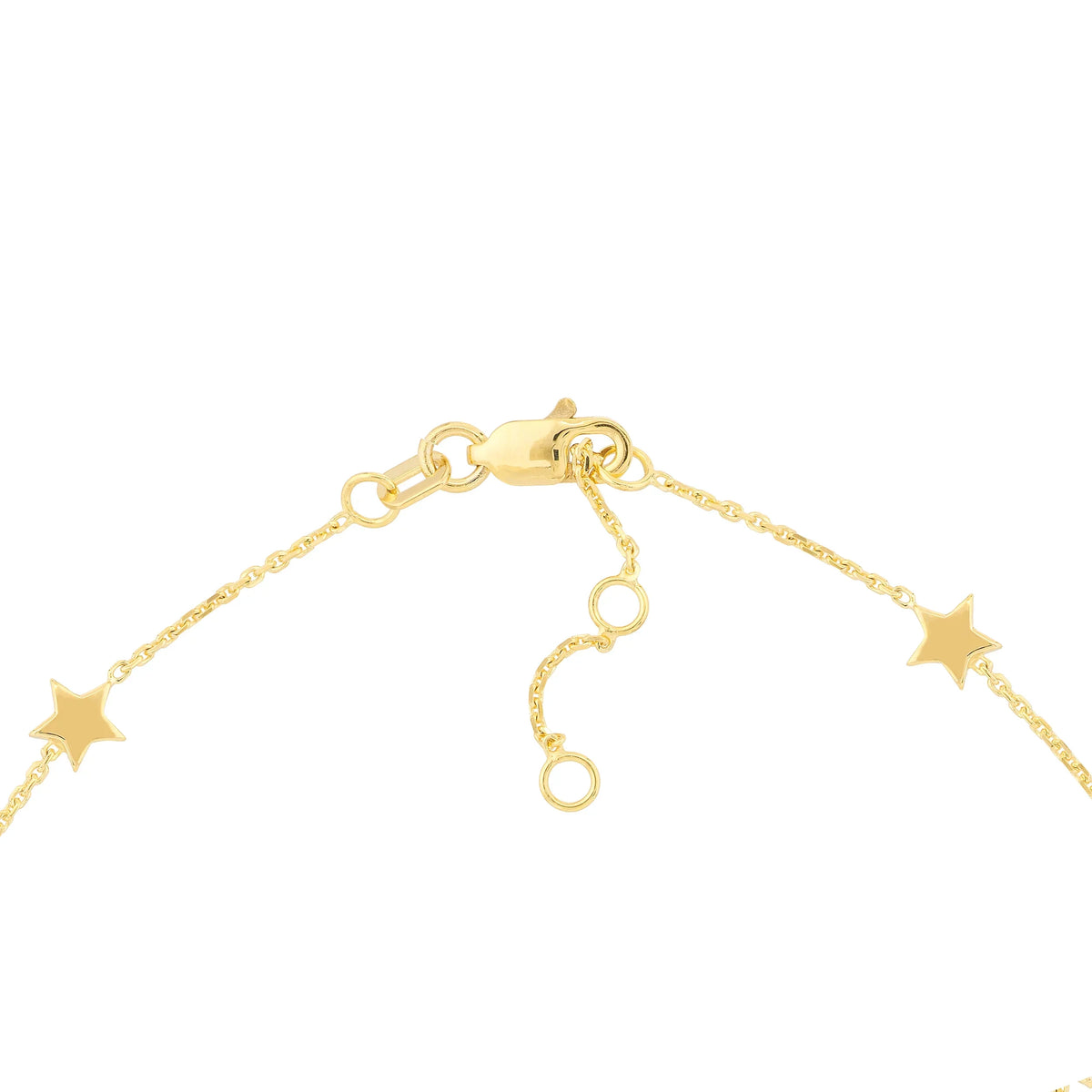 Stationed Star Yellow Adj. Bracelet Women - 7.25" Gold 14K 6