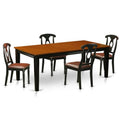Cherry - Piece QUKE5-BCH-LC & East Chairs, West with Solid 4 Black Dining 5 - Table Set Furniture