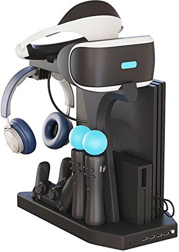 Playstation your PS4 Vertical 4 - PSVR Stand Display Charge, Stand, and Showcase, Display Con - Cool, Skywin Fan, VR Charging