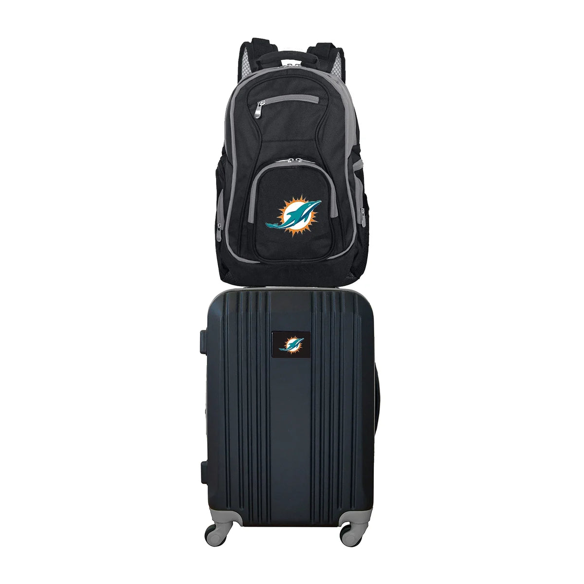 2-Piece Dolphins Set Miami Luggage NFL and Backpack