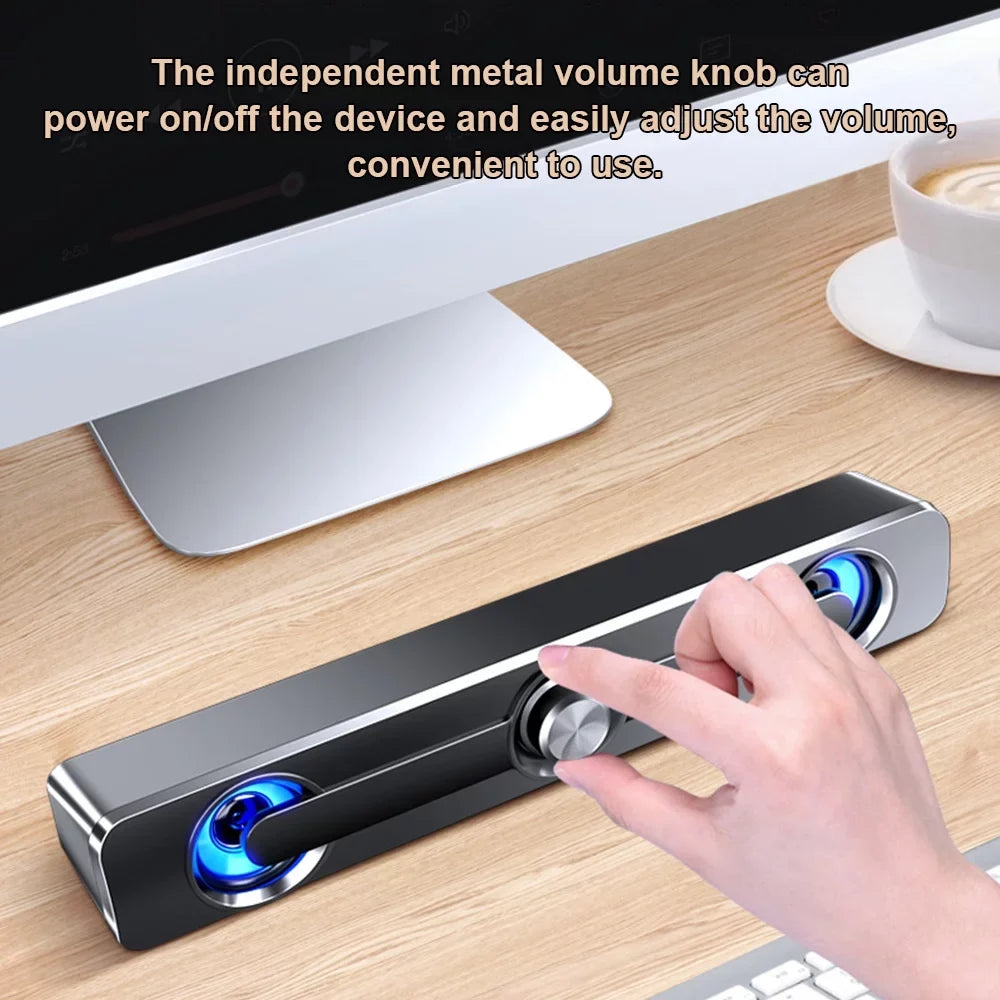 for MP3 Sound Speaker Box Computer Bar Subwoofer Surround Phone Bass Speaker Tablet Stereo USB Speaker, PC Powerful MP4 Wired Laptop Wired V-111