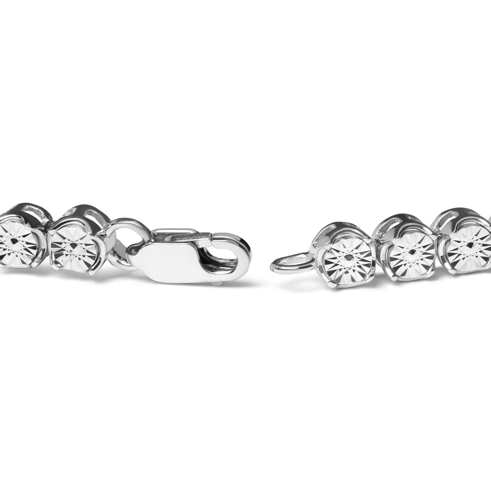 Bead of .925 Diamond cut I2-I3 and Haus Cttw Clasp Bracelet Box Clarity) Womens Color, (I-J Sterling Round Brilliance Tennis Set Link Silver Miracle 7.25" 1/10