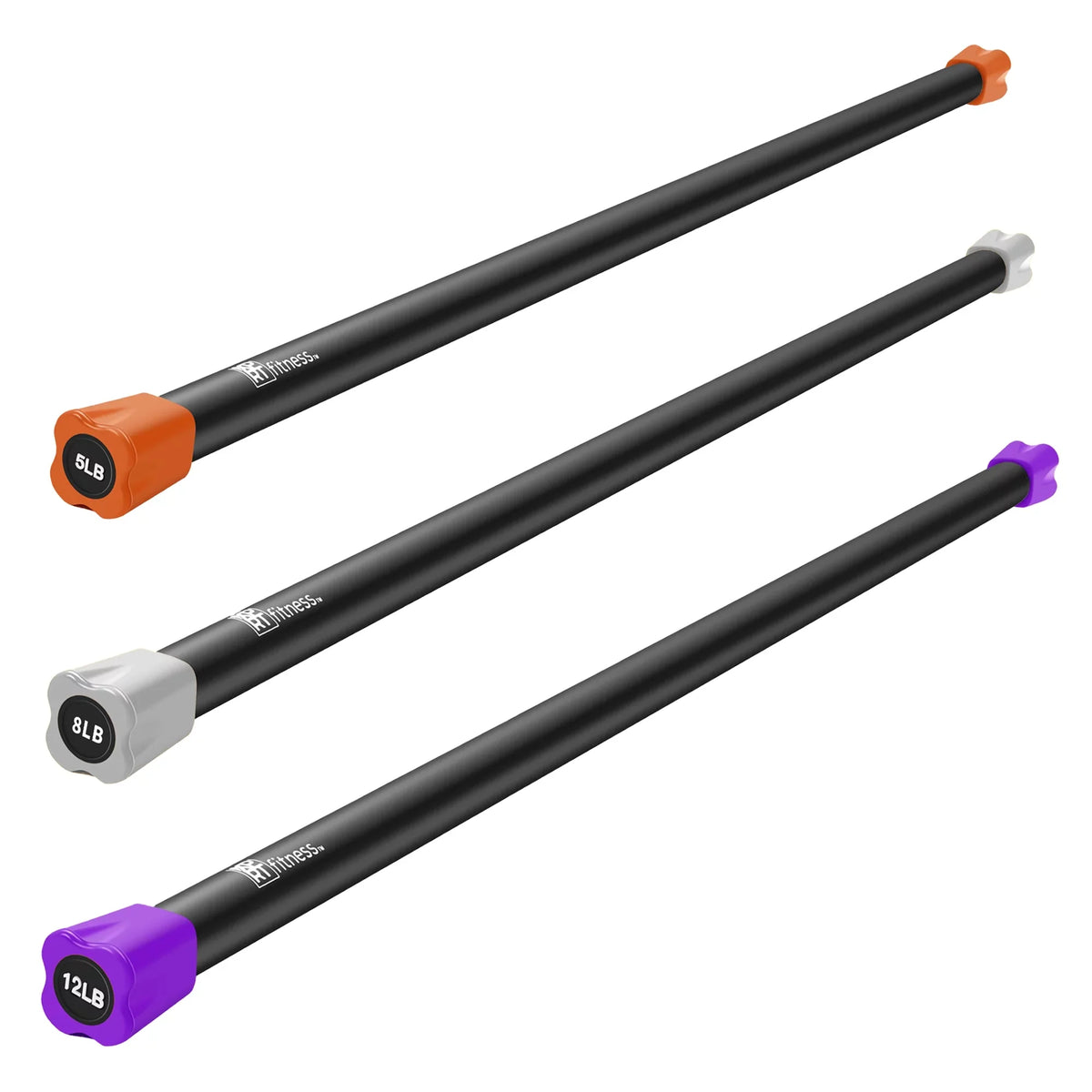 Exercise Padded Bar Aerobic Fitness Total Body 5lb+8lb+12lb Foam Workout For Steel With XPRT Weight