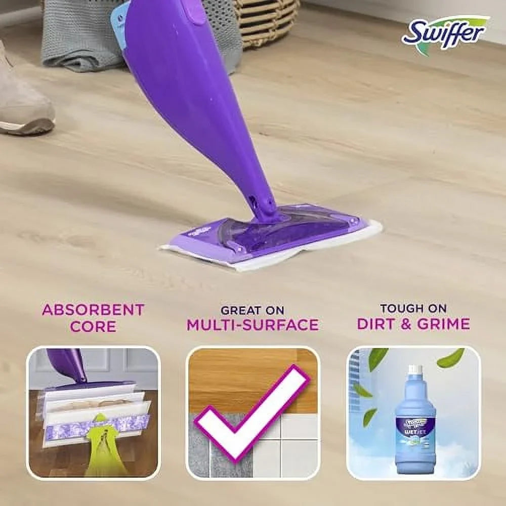 24 Multi Mop WetJet Hardwood Refill, Spray Floor Cleaner Swiffer Surface, Count Pad