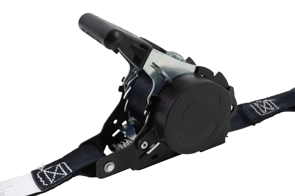 '- Trailer Bikes: Retract with Motorcycles, Auto | Secure Pack Tight Tie-Down Retractable 1" Hook Ratchet & Straps for Pickup Coated S Straps x Ratchet 20 12' NO-RATCHETING ATVs, Tiedowns