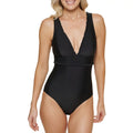 Womens One Tommy Plunge Black $98 Size 6 Hilfiger Piece MSRP Swimsuit Standard