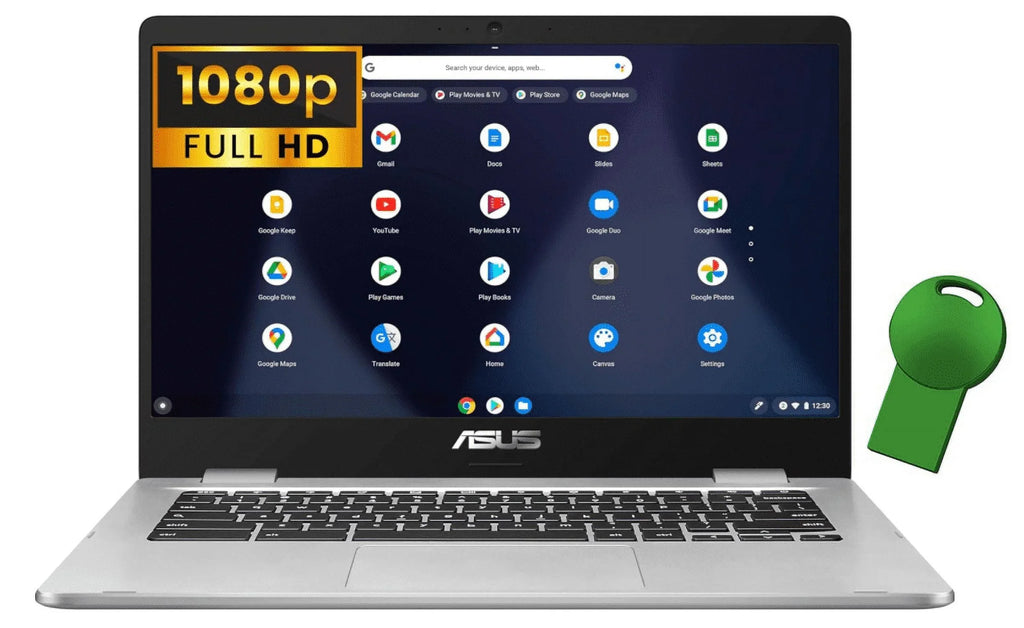 14" WiFi, FHD Laptop Celeron OS 64GB 14 USB LPDDR4 RAM, Chrome Intel eMMC, C423NA 8GB N3350 Computer, Silver, Chromebook Bluetooth, Asus (Renewed) 802.11AC Type-C, Processor,