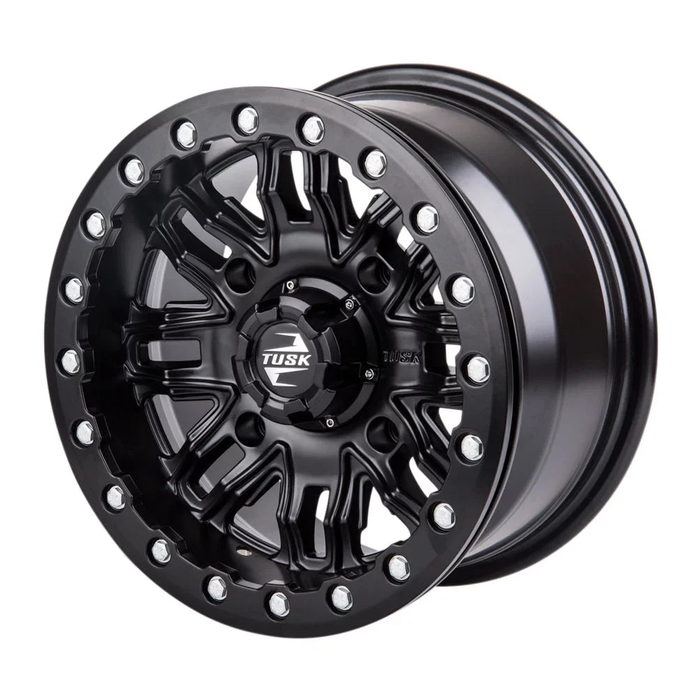 2021-2022 4/137 Can-Am Wheel Tusk Pro 2.0 + Beadlock Limited 14x7 Matte Defender HD10 For Nebo 5.0 Black