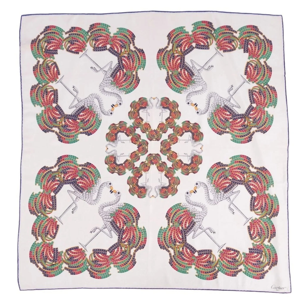 Silk Muffler Cartier Women's Multicolor (Good) Pre-Owned Scarf 100%