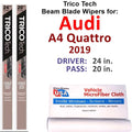 of 2) A4 (Set Audi Wipers 2019 Quattro Blade Beam