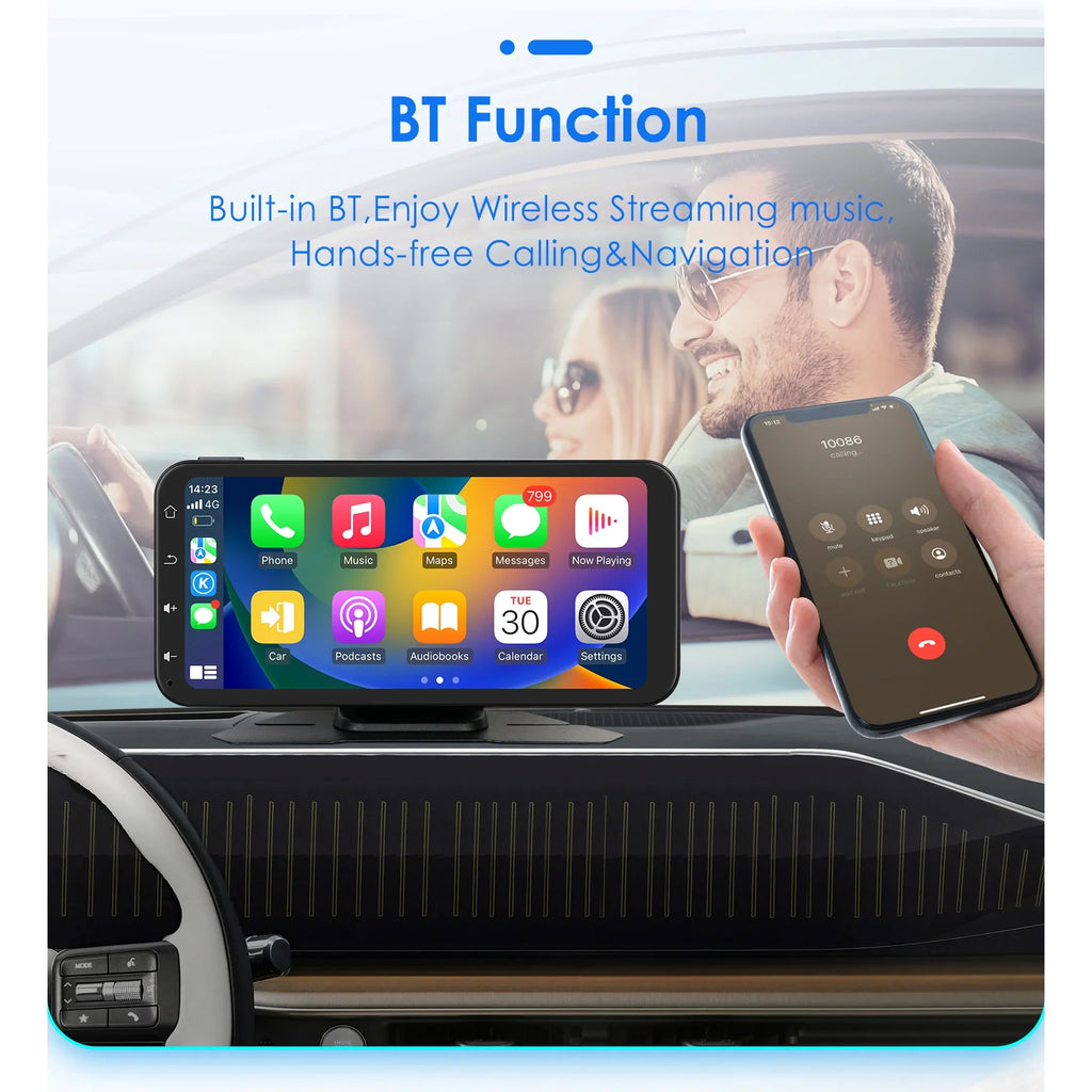 Audio Support Radio Apple 6.25" Wireless Ossuret With Car Stereo Camera Navigation Android Carplay Bluetooth Adjustable Receiver Touchscreen Backup Auto 360° GPS