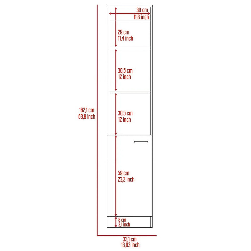 63" Medicine Home Set Linen Cabinet 2-Piece & with Door Square Cabinet One