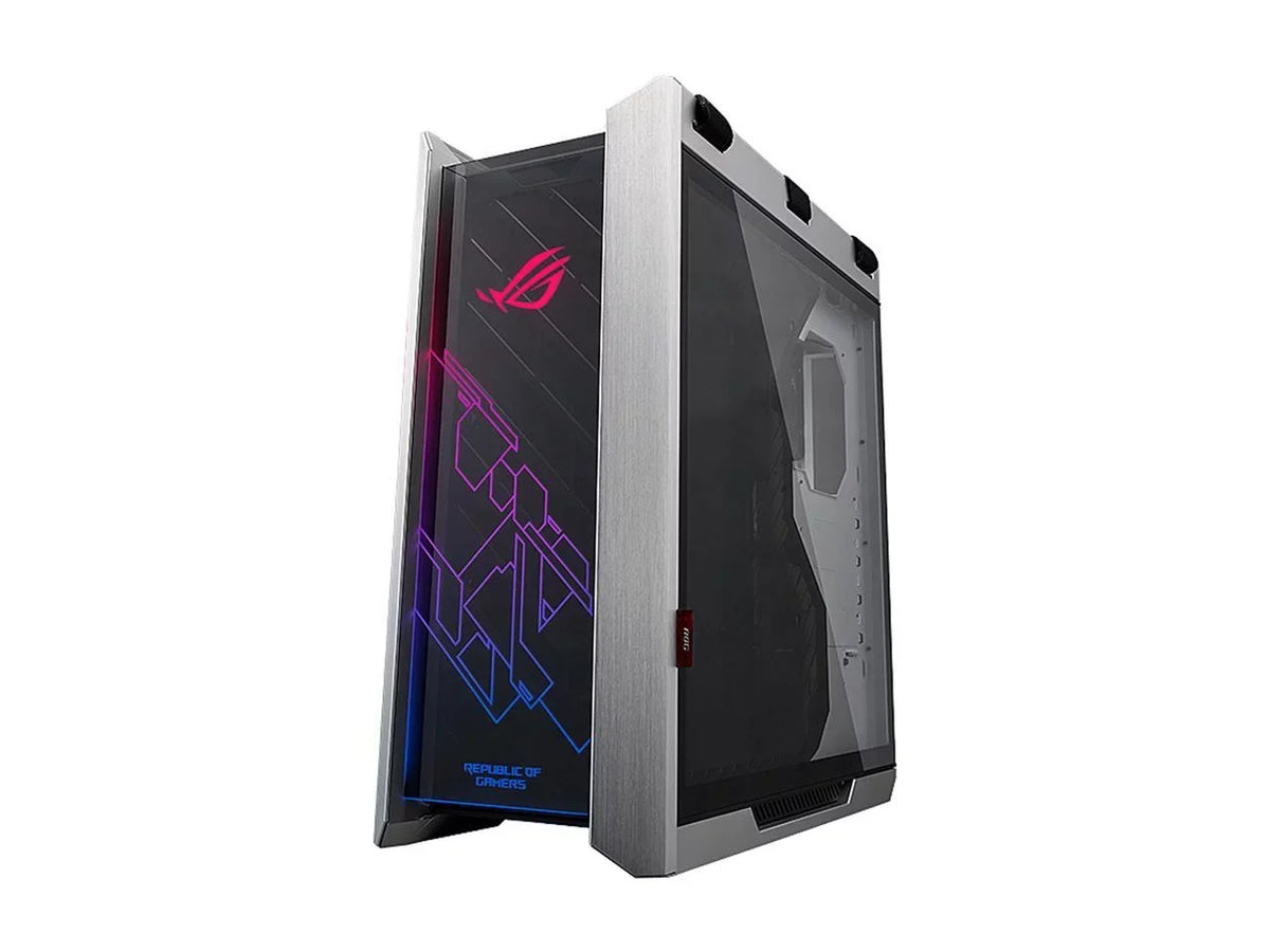 ASUS and Tempered White Helios ROG Radiator Case Strix Sync GX601 Support Frame, RGB for ATX/ with Mid-Tower 420mm Aura EATX Glass, Computer GPU Aluminum Braces, Edition Motherboards