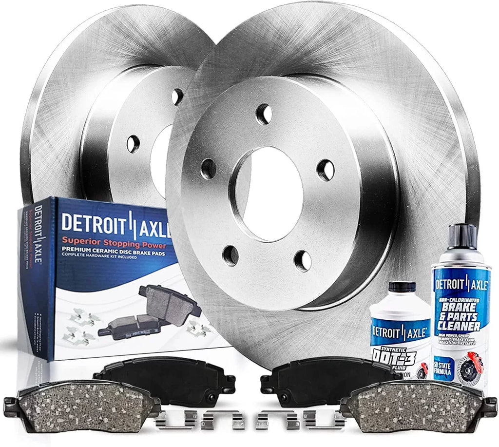 inch Calipers] Caravan Detroit Brake Chrysler Kit Grand Pads: Dodge Rotors [w/SINGLE for Town Rear 12" Ram Brakes C/V Rotor Journey Brake Country & VW Routan Ceramic Disc Replacement Axle - Piston