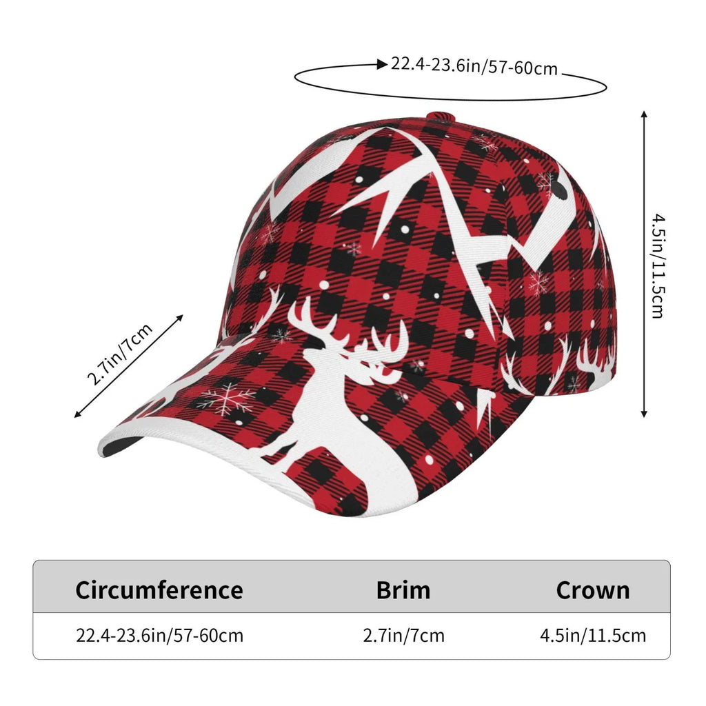 Hat(Christmas Seasons Size Balery Workouts Buffalo All Adjustable Dad Running for Plaid) Outdoor Baseball Activities and Cap